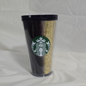 Starbucks 2020 Holiday 16 oz Grande Tumbler Black/Gold Ombre